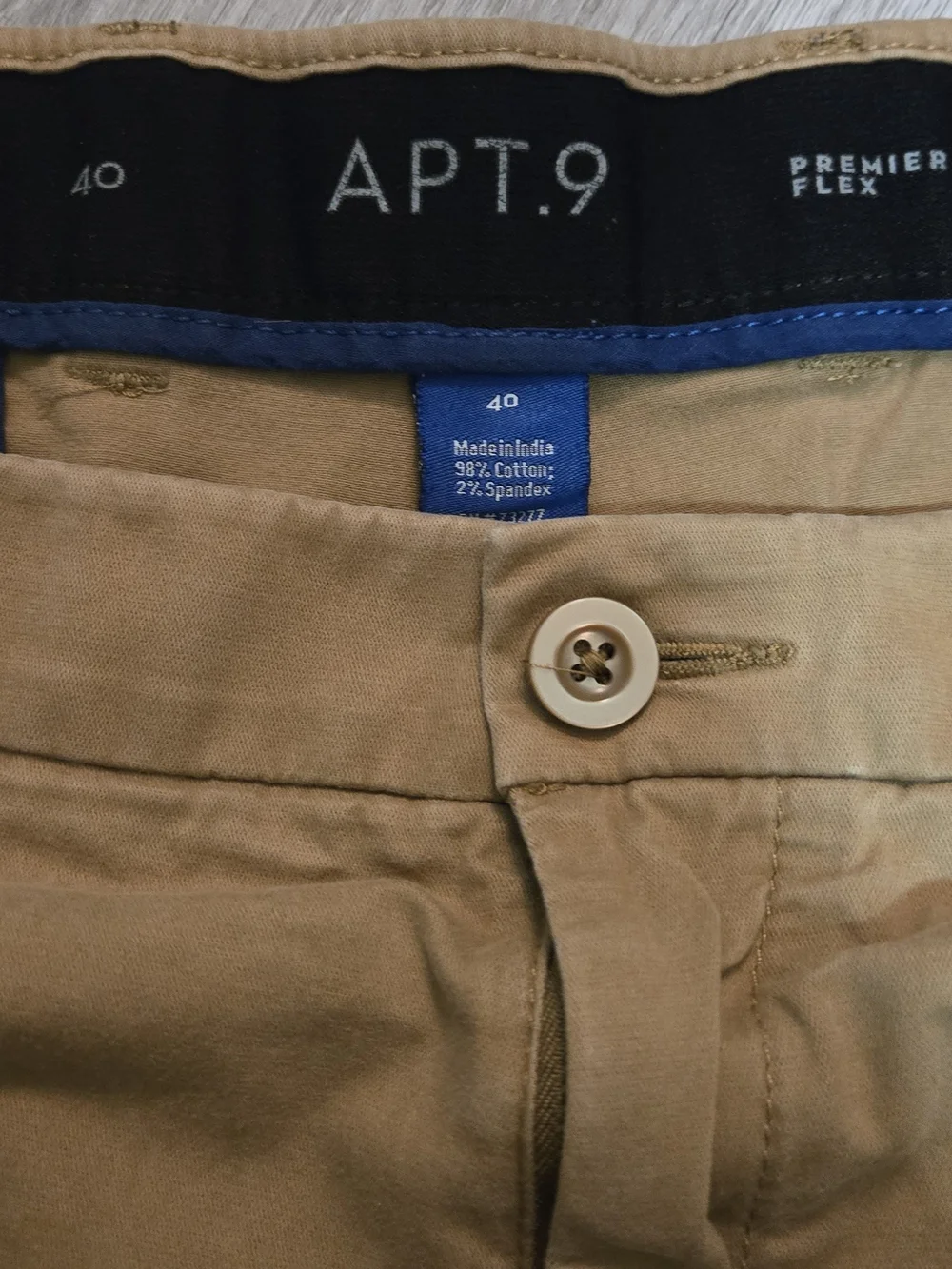 Apt 9 Premier Flex Men's Chino Shorts Tan Khaki Size 40